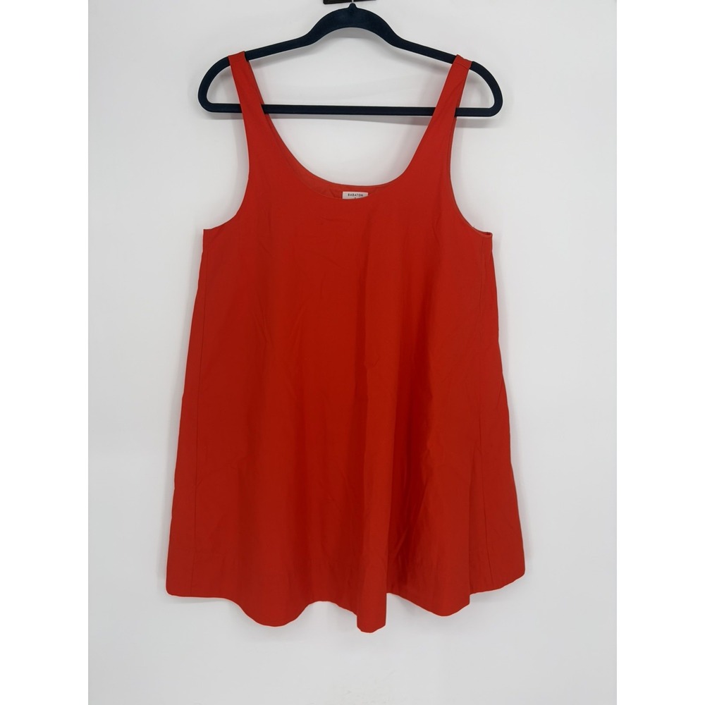 ARITZIA Babaton S Conscious Poplin Babydoll Mini Dress Bright Red Orange